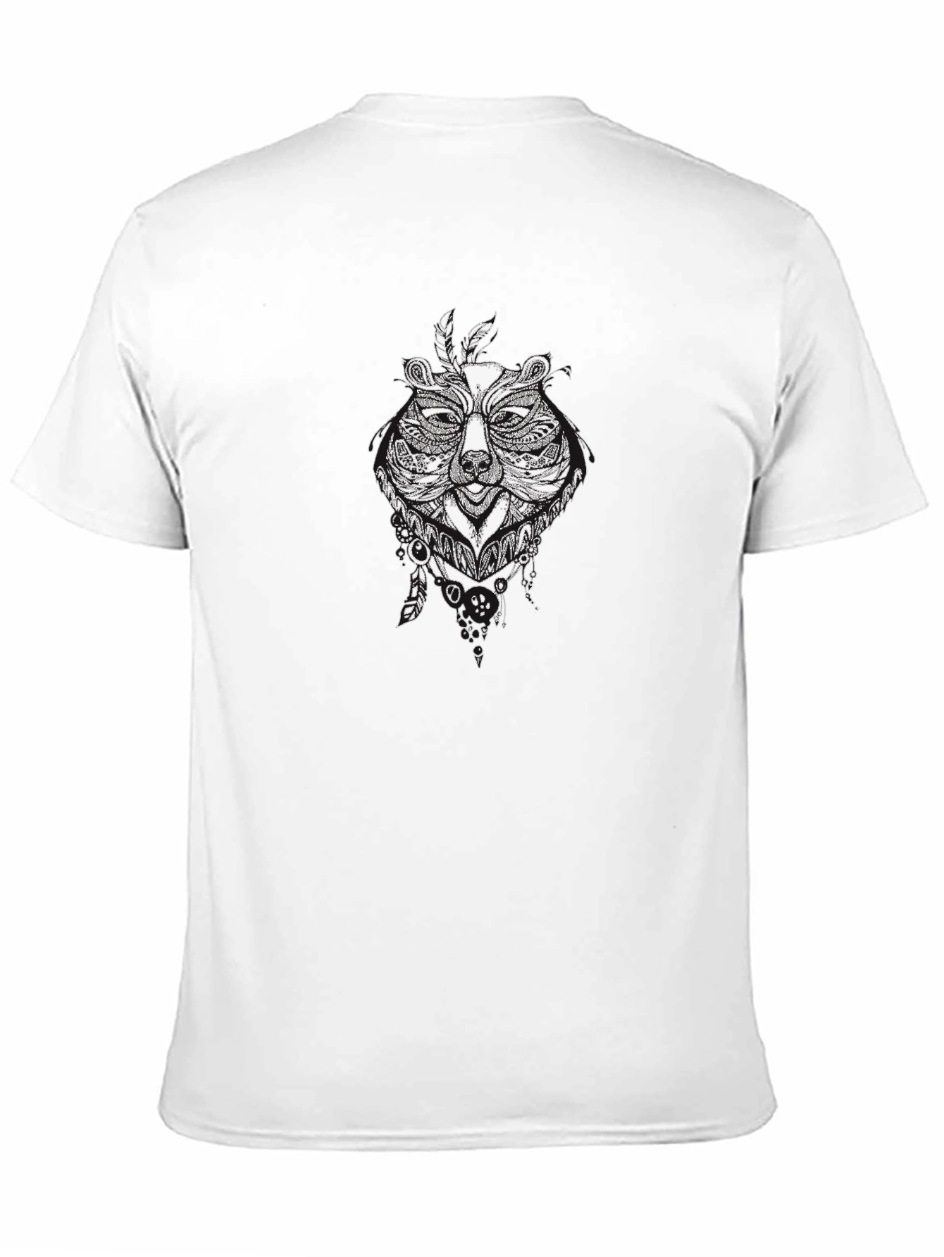 Tribal Bear Graphic Black T-Shirt - Mens Style