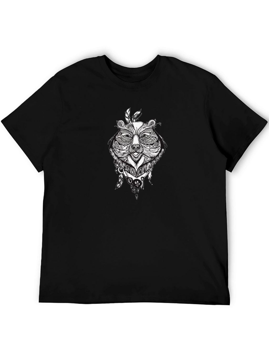 Tribal Bear Graphic Black T-Shirt - Mens Style