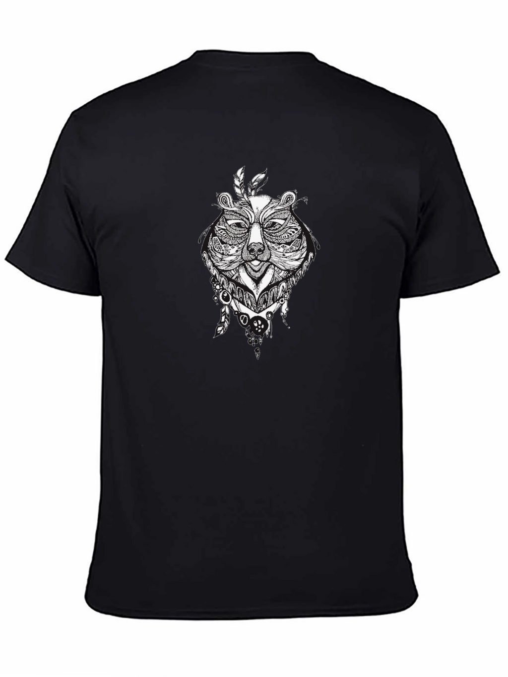 Tribal Bear Graphic Black T-Shirt - Mens Style
