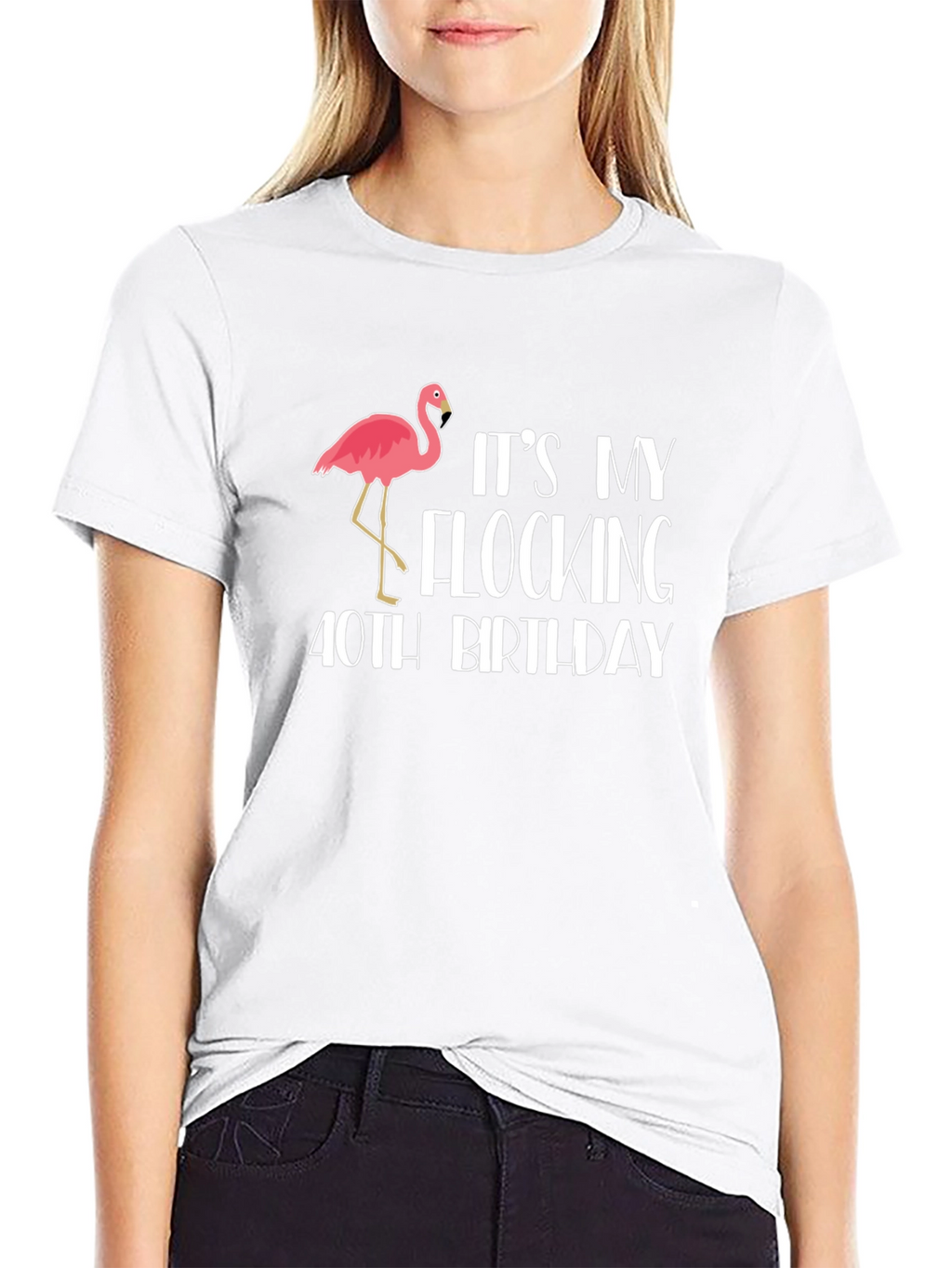 Flocking 40th Birthday Flamingo T-Shirt