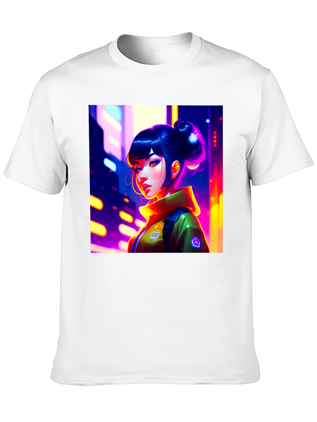 Anime Girl Graphic Print Black T-Shirt