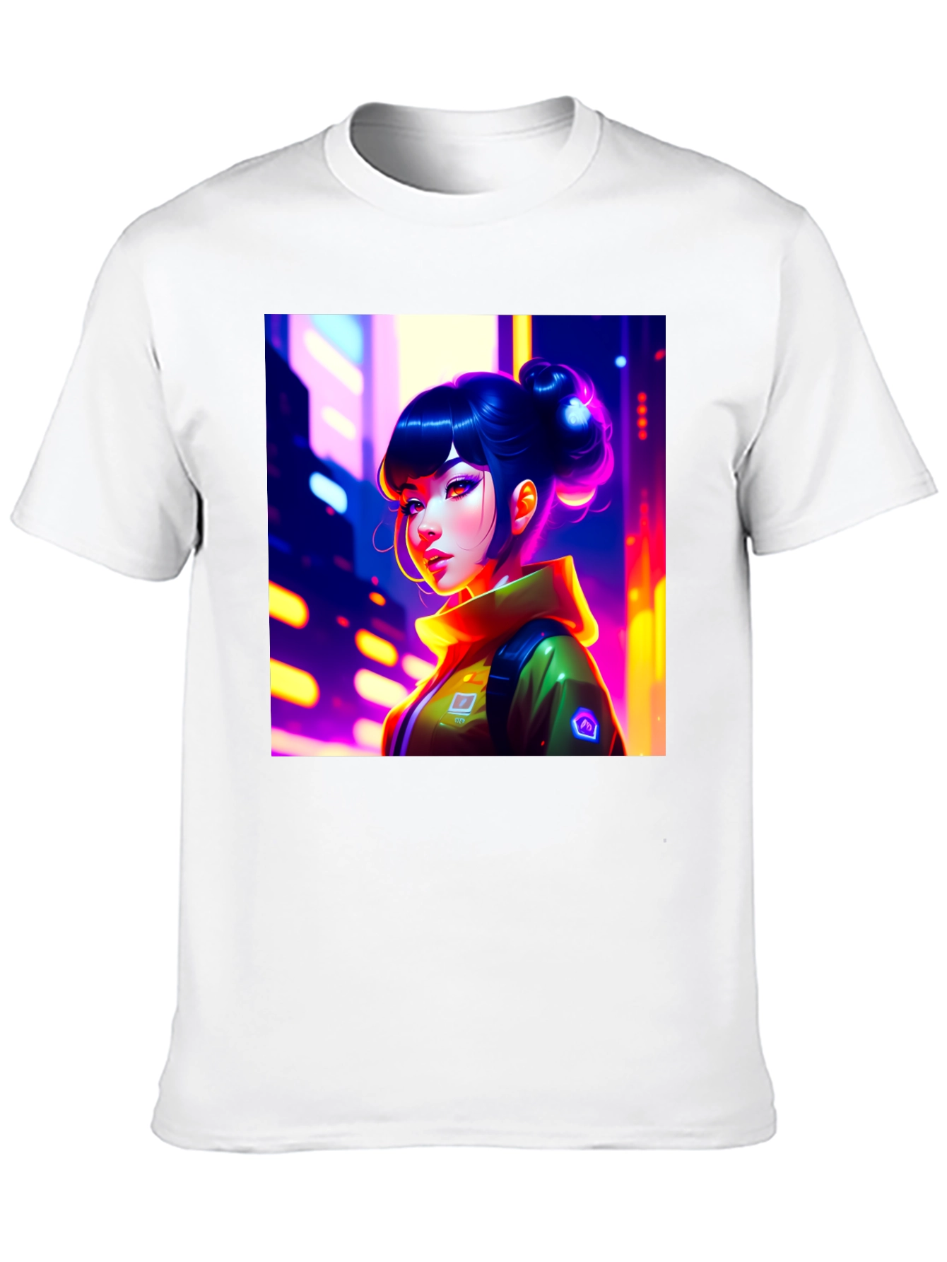Anime Girl Graphic Print Black T-Shirt