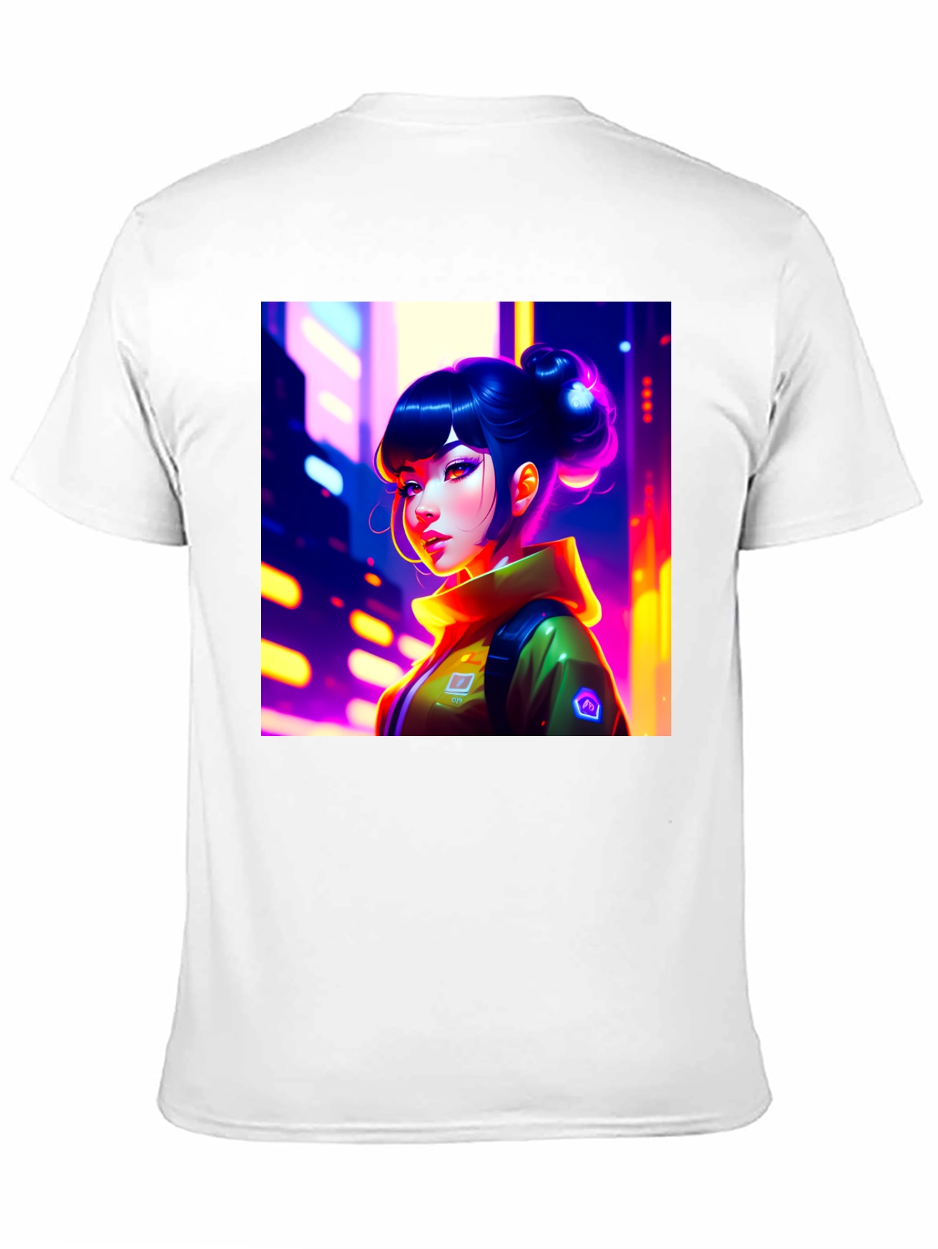 Anime Girl Graphic Print Black T-Shirt