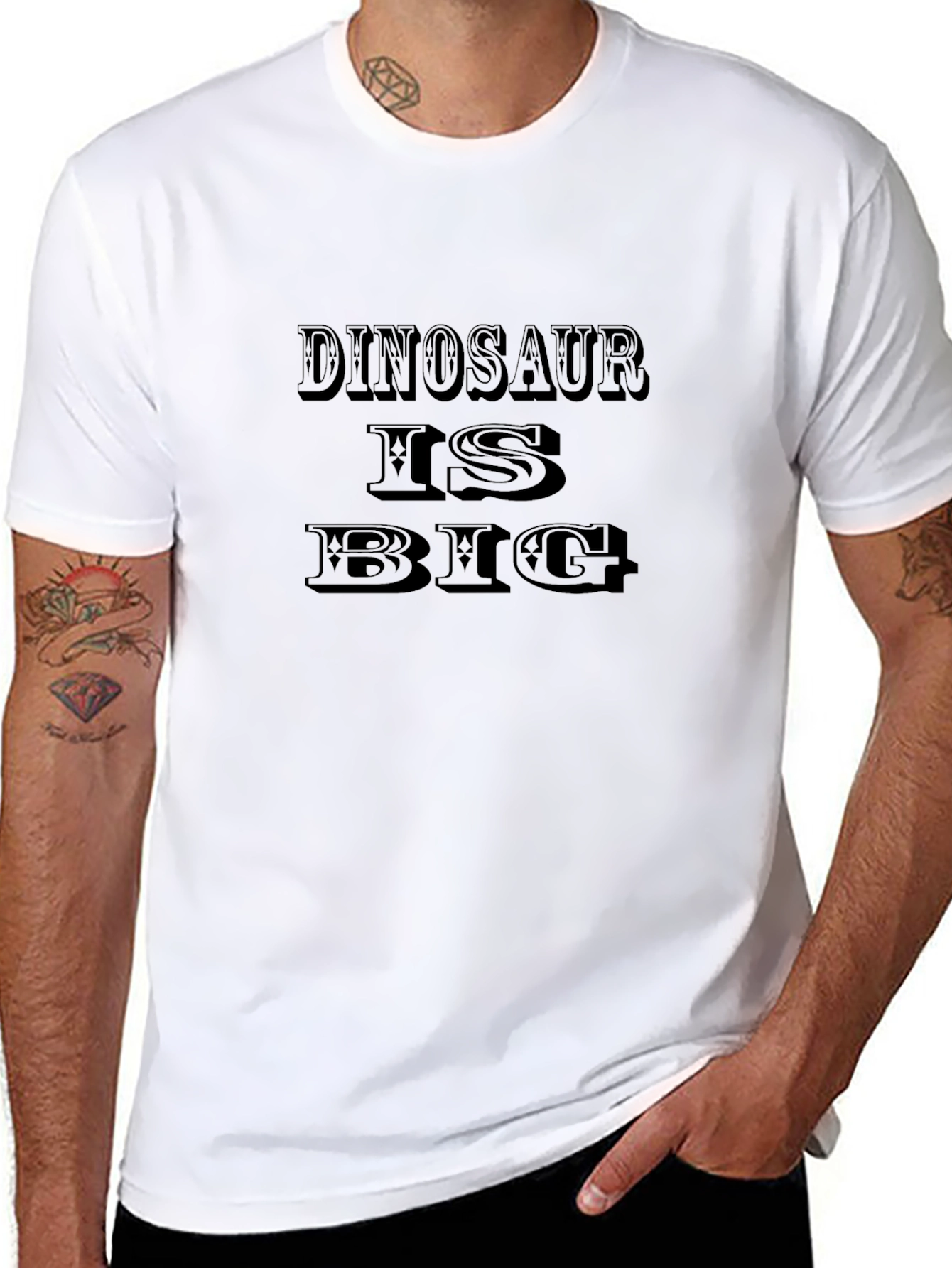 Dinosaur is Big Graphic Black T-Shirt