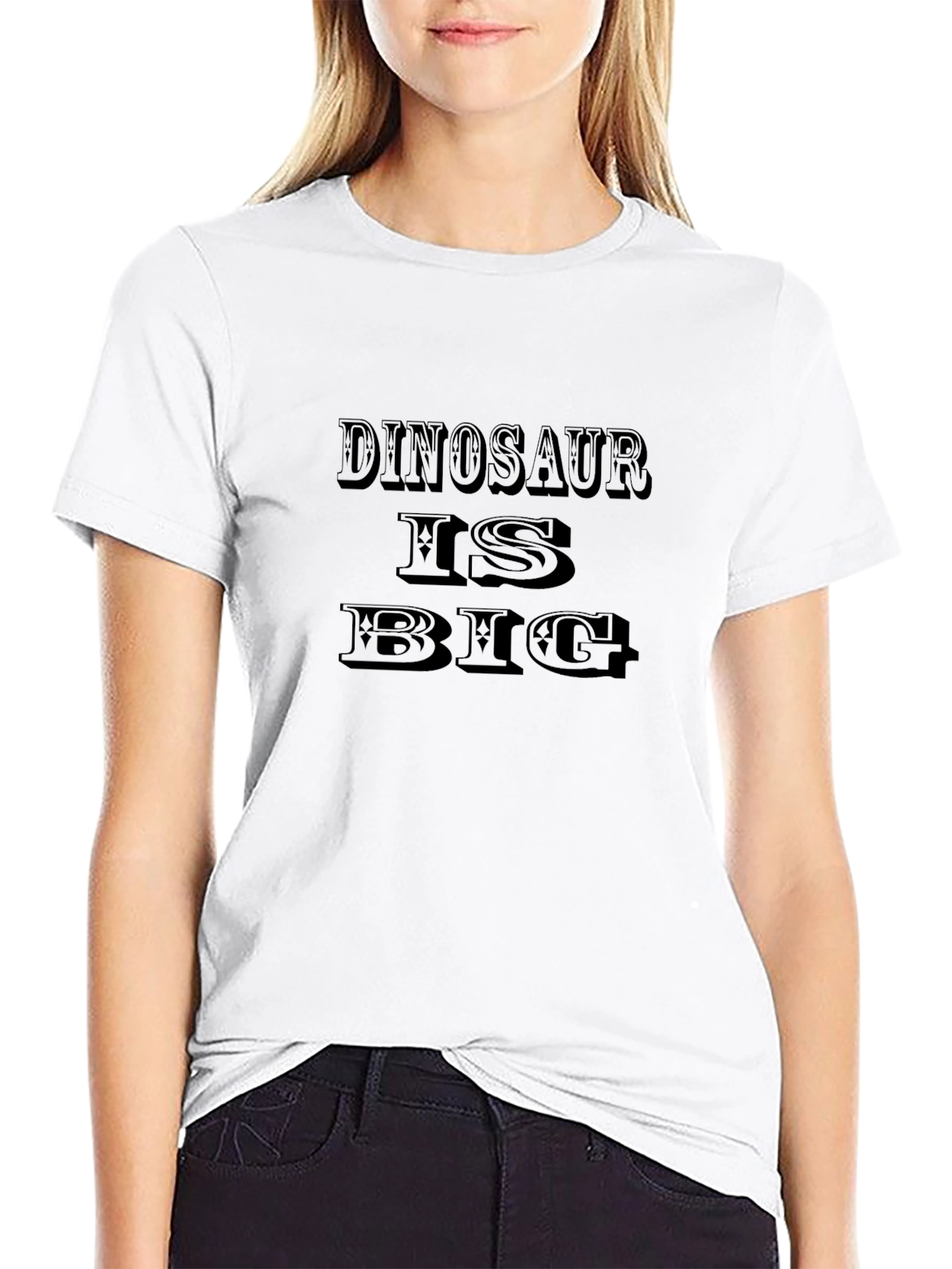 Dinosaur is Big Graphic Black T-Shirt