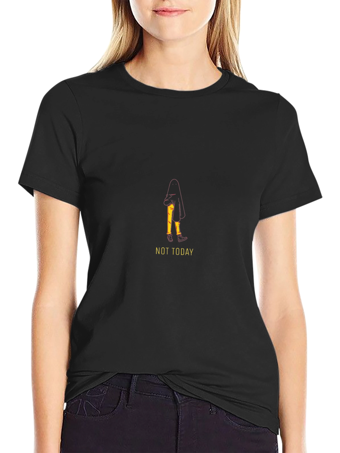 Not Today Graphic Tee - Black Casual T-Shirt