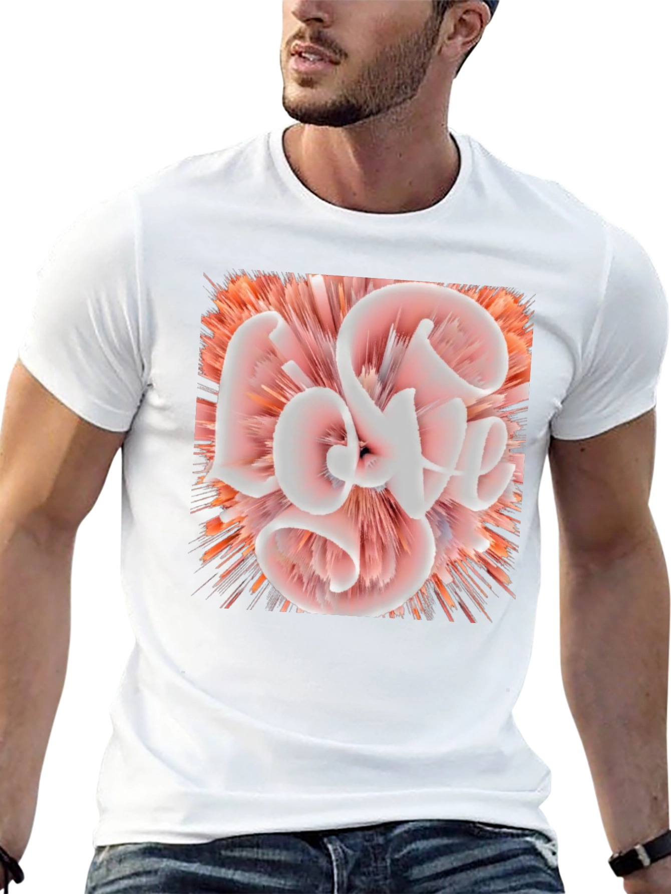 Abstract Love Graphic Black Tee