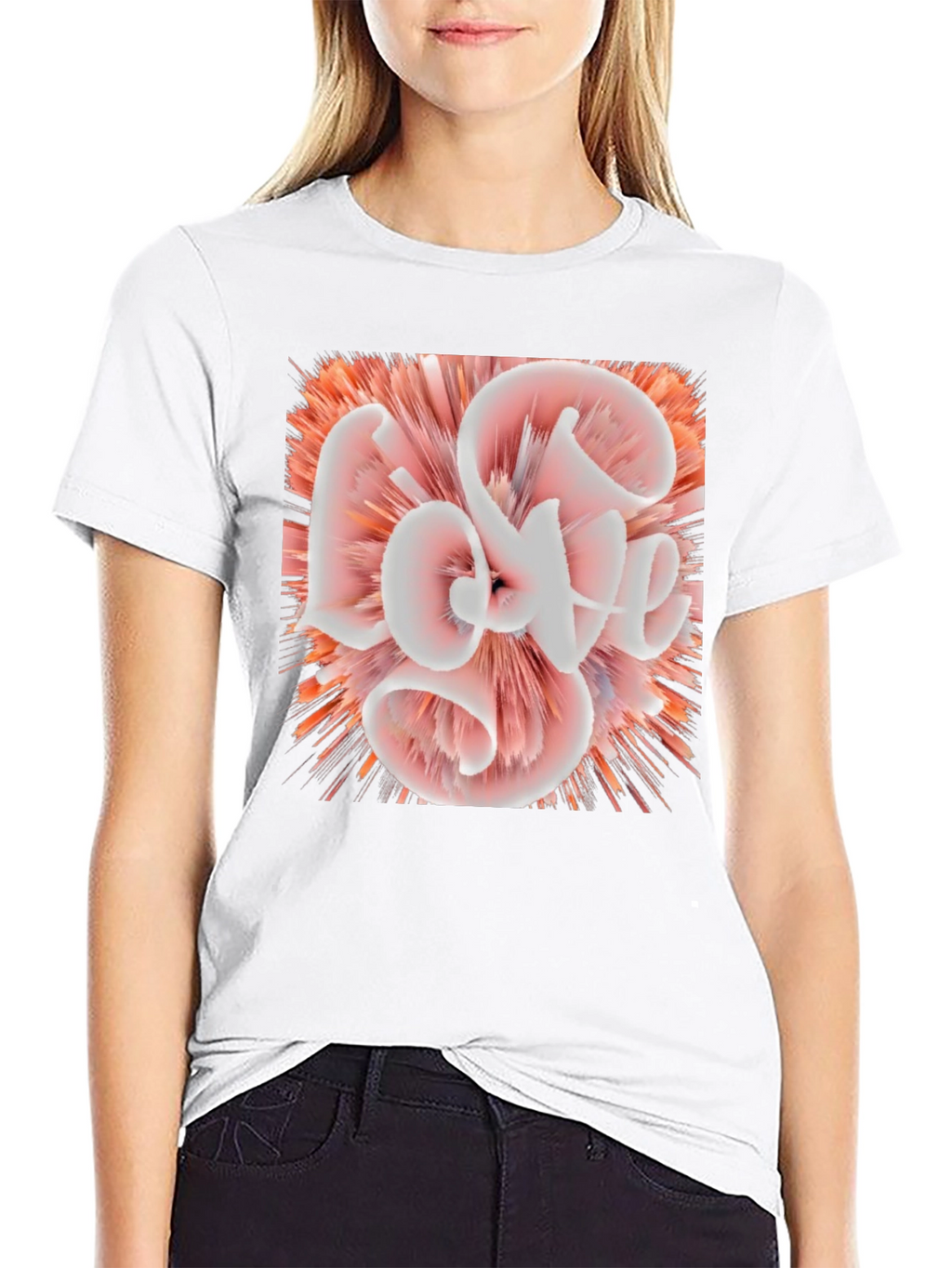 Abstract Love Graphic Black Tee