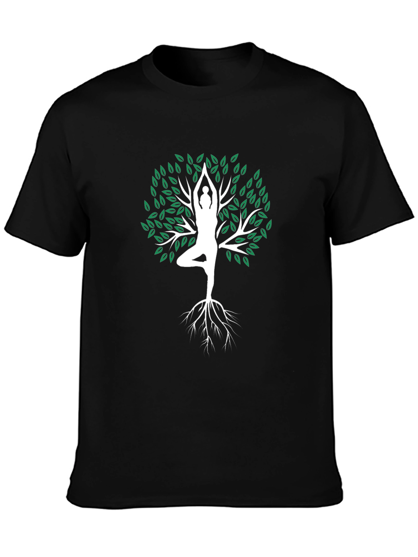 Yoga Tree Pose Graphic Tee - Mens Black T-Shirt