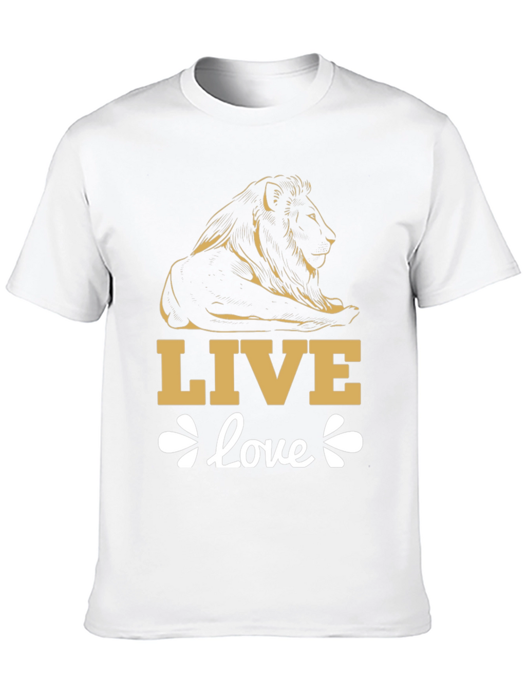 Live Love Lion Graphic Tee - Black Cotton T-Shirt