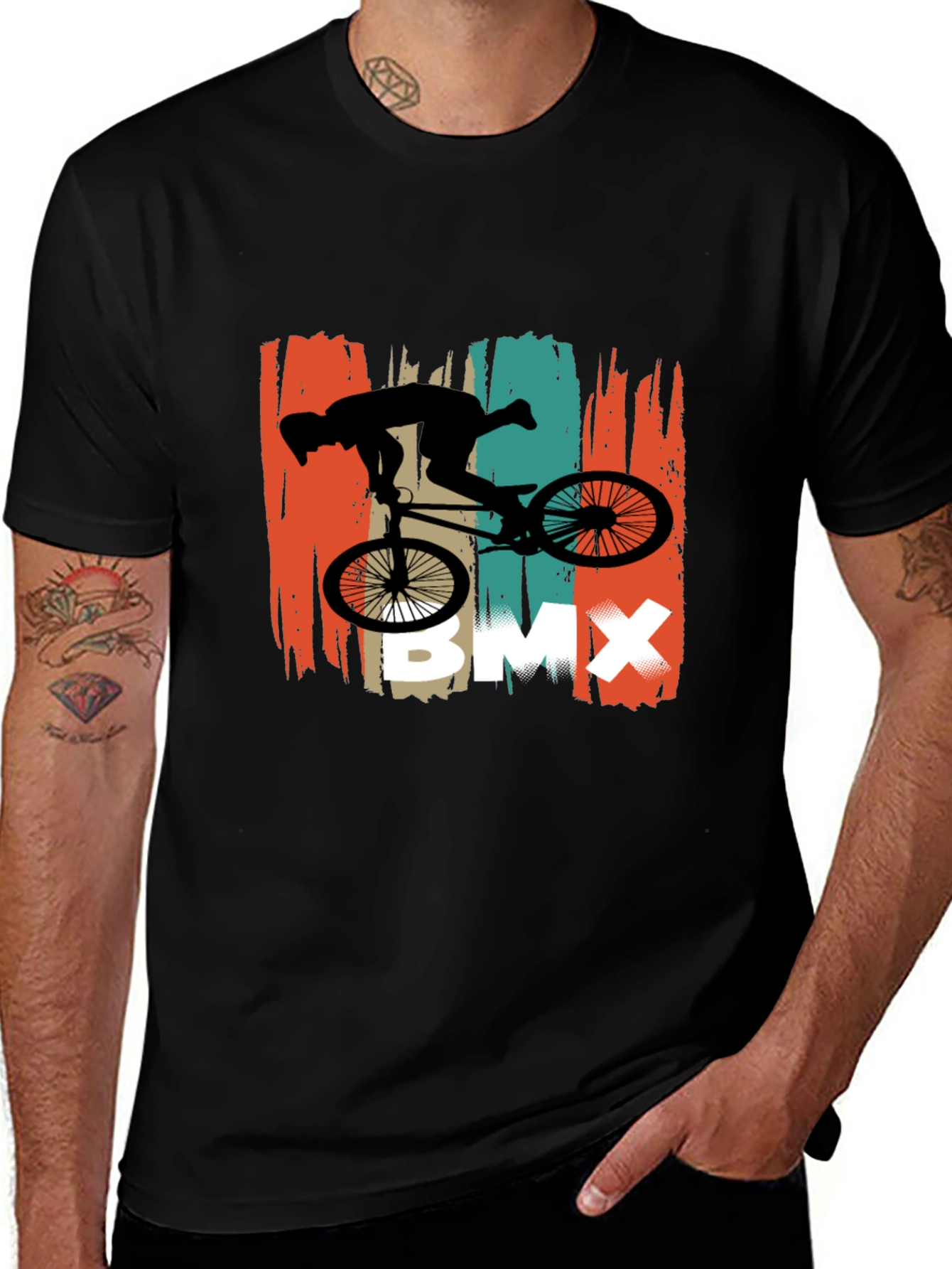 BMX Rider Graphic Tee - Black Cotton T-Shirt