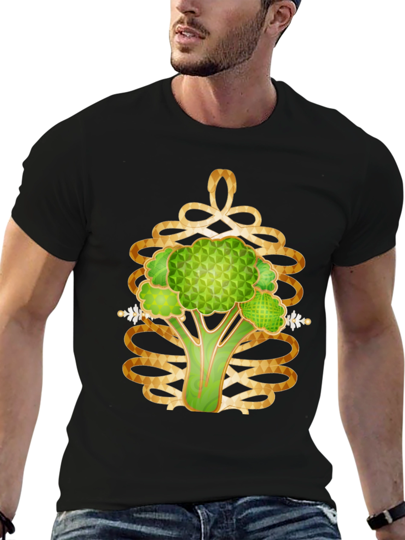 Abstract Broccoli Graphic T-Shirt