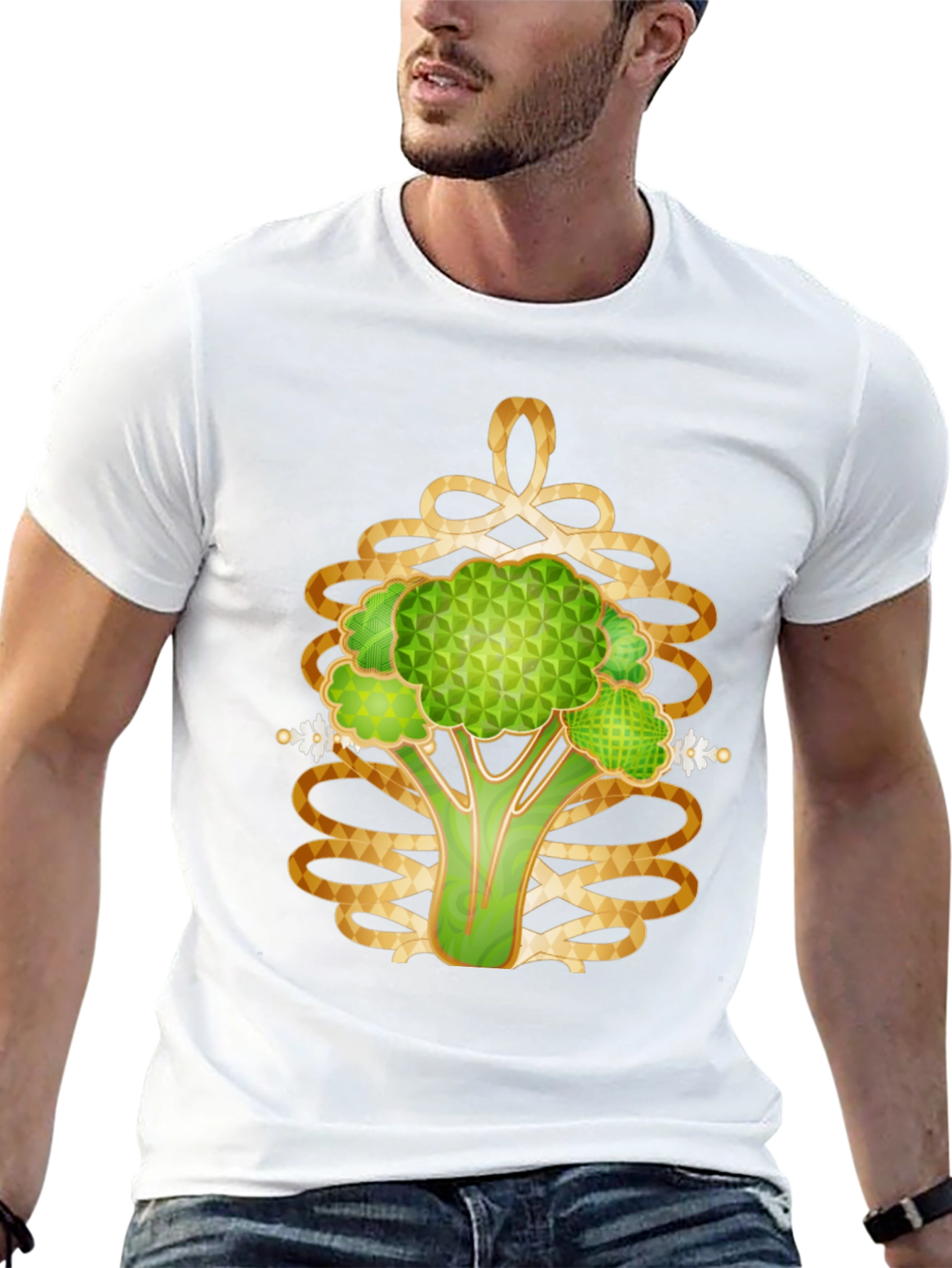 Abstract Broccoli Graphic T-Shirt