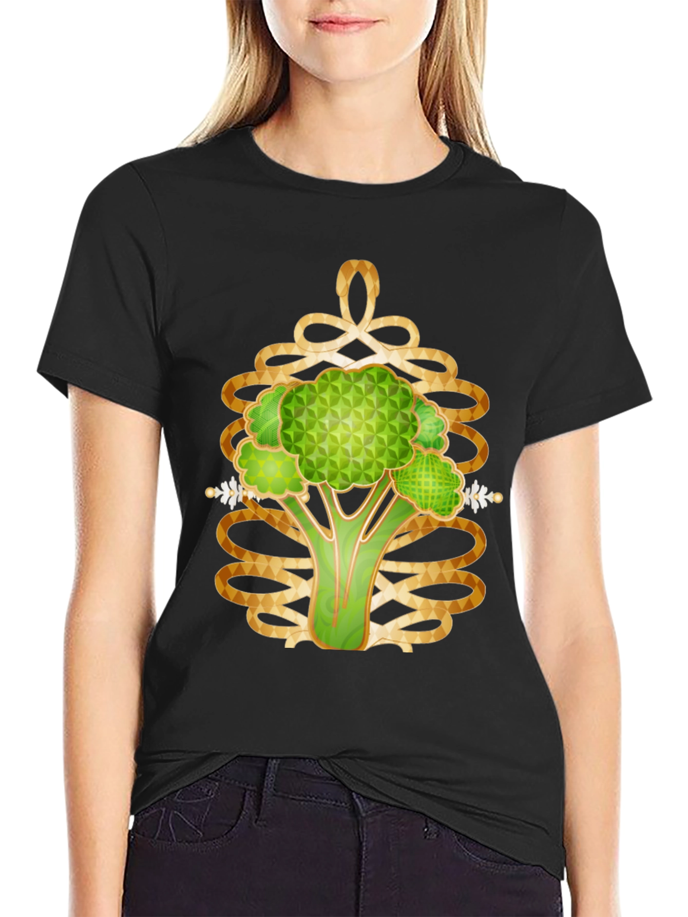 Abstract Broccoli Graphic T-Shirt
