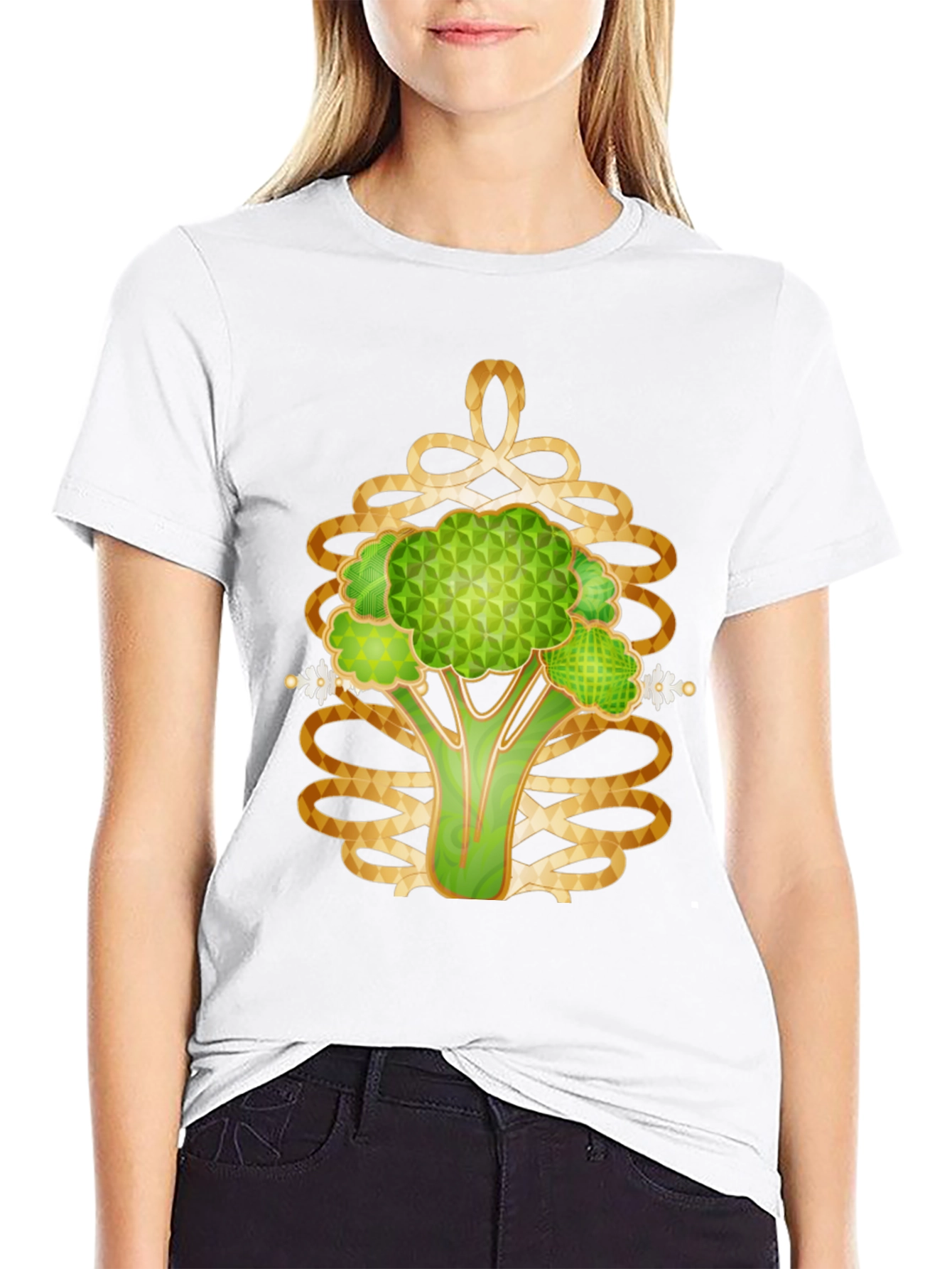 Abstract Broccoli Graphic T-Shirt