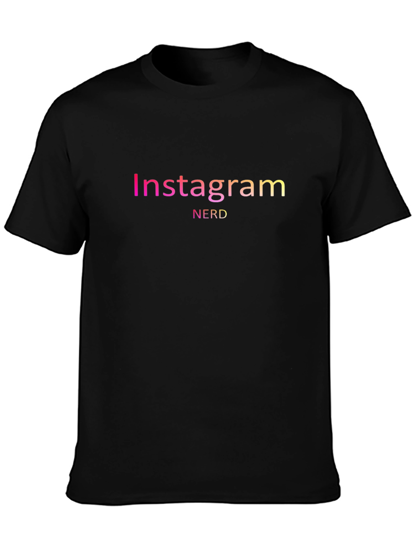 Instagram Nerd Graphic Tee - Black Cotton T-Shirt
