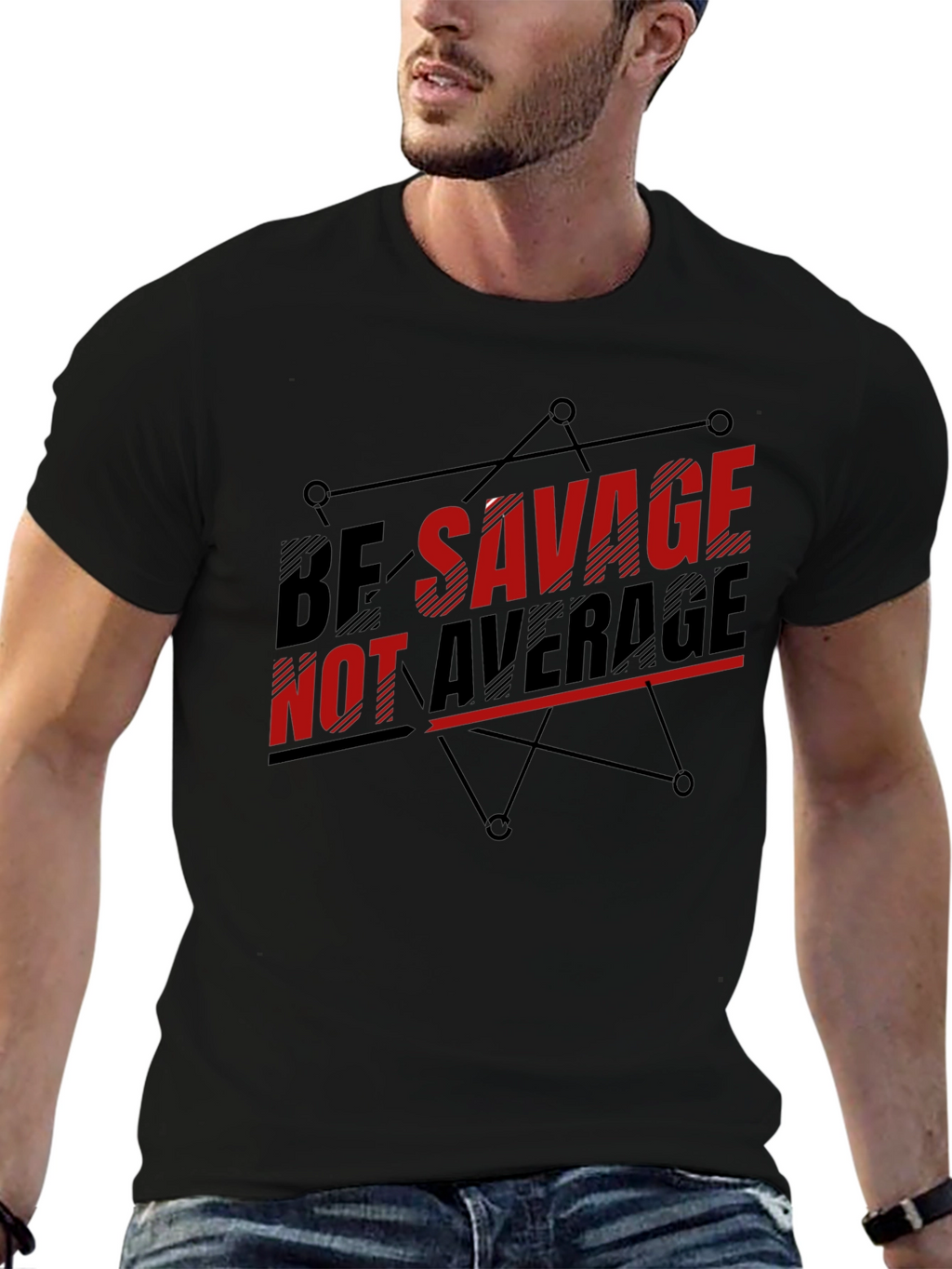 Be Savage Graphic Print Black T-Shirt