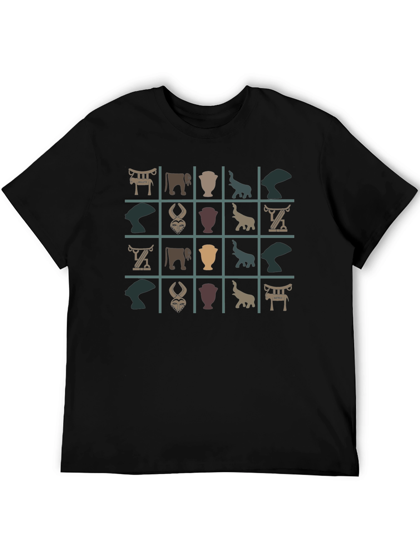 Unique Patterned Black T-Shirt