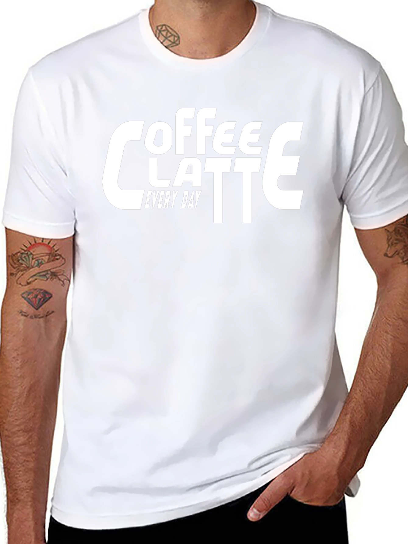 Coffee Latte Every Day Black T-Shirt