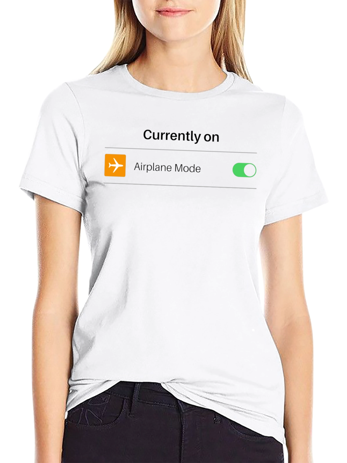 Airplane Mode On Black T-Shirt
