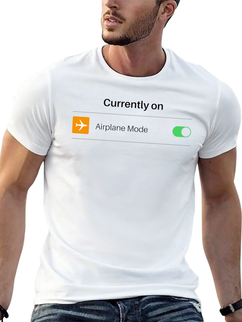 Airplane Mode On Black T-Shirt