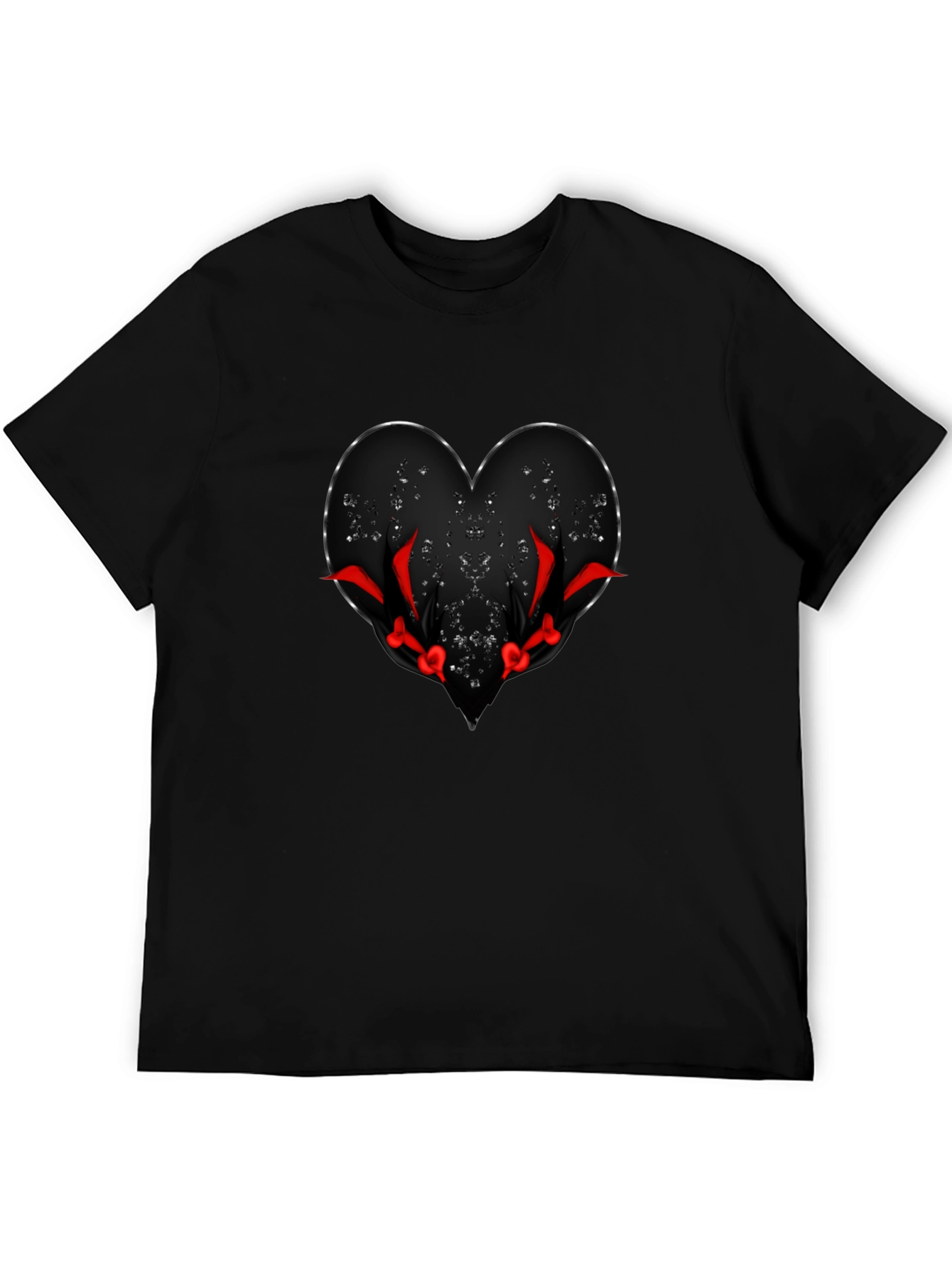 Mens Black Heart Graphic Tee