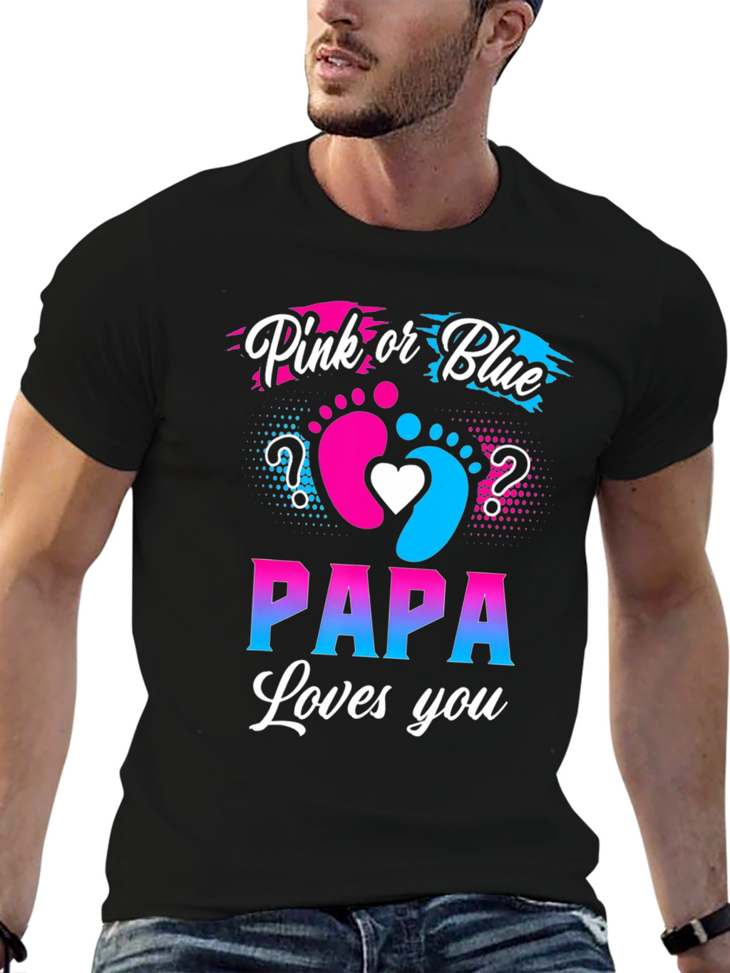 Pink or Blue Papa Loves You T-Shirt
