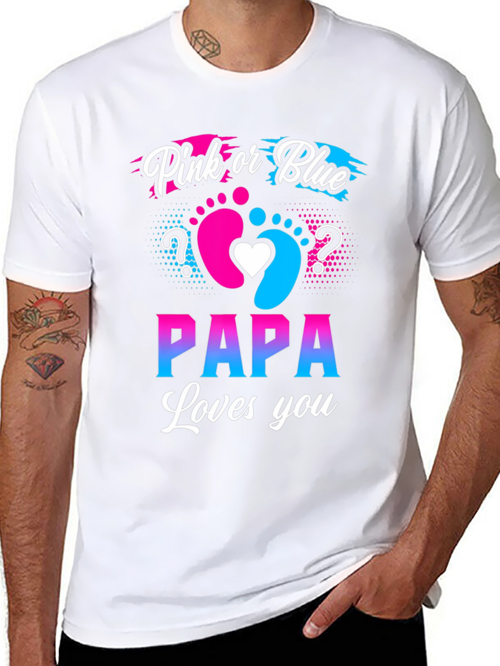Pink or Blue Papa Loves You T-Shirt