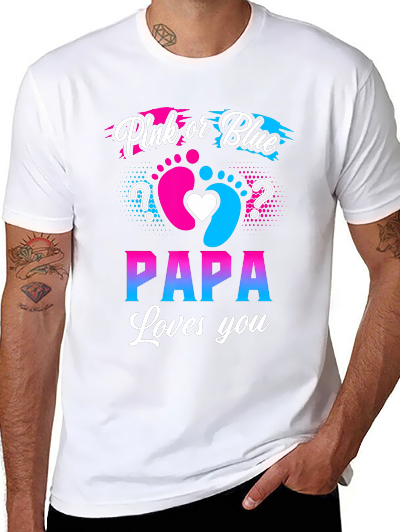 Pink or Blue Papa Loves You T-Shirt