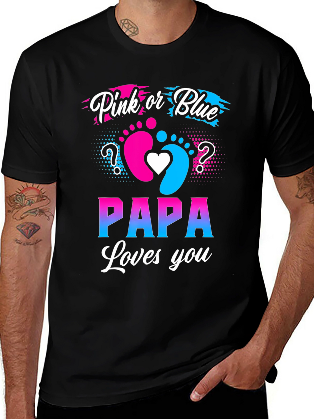 Pink or Blue Papa Loves You T-Shirt
