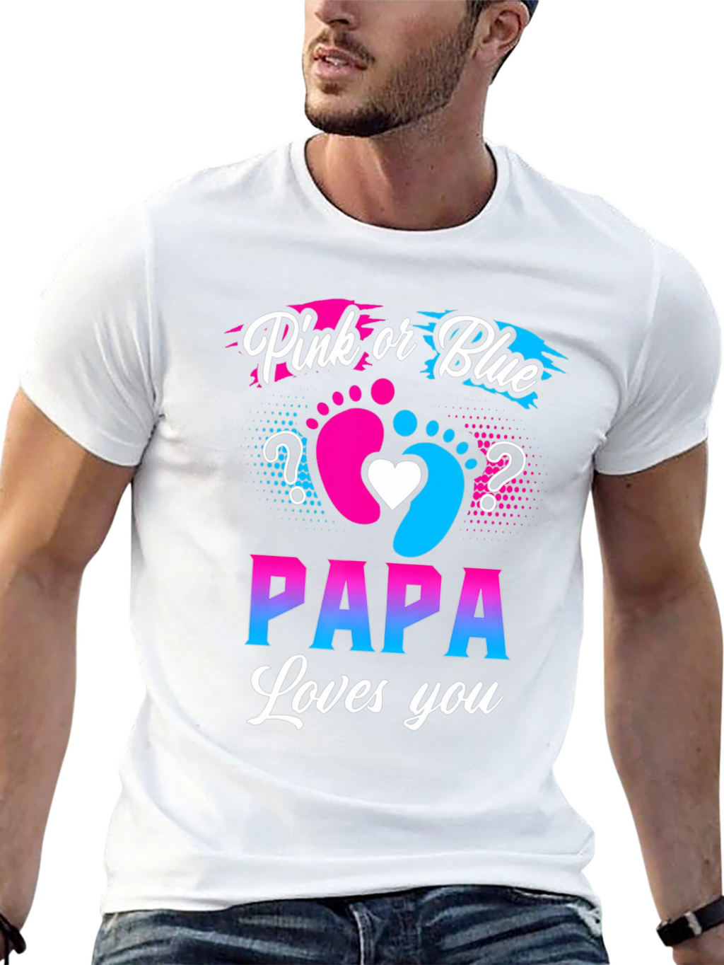 Pink or Blue Papa Loves You T-Shirt