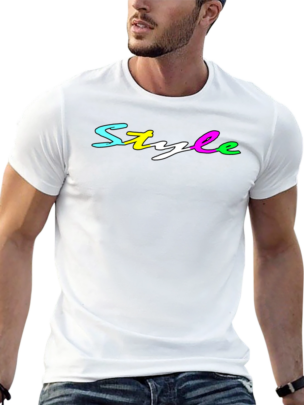 Stylish Mens Black T-Shirt - Style Graphic Tee