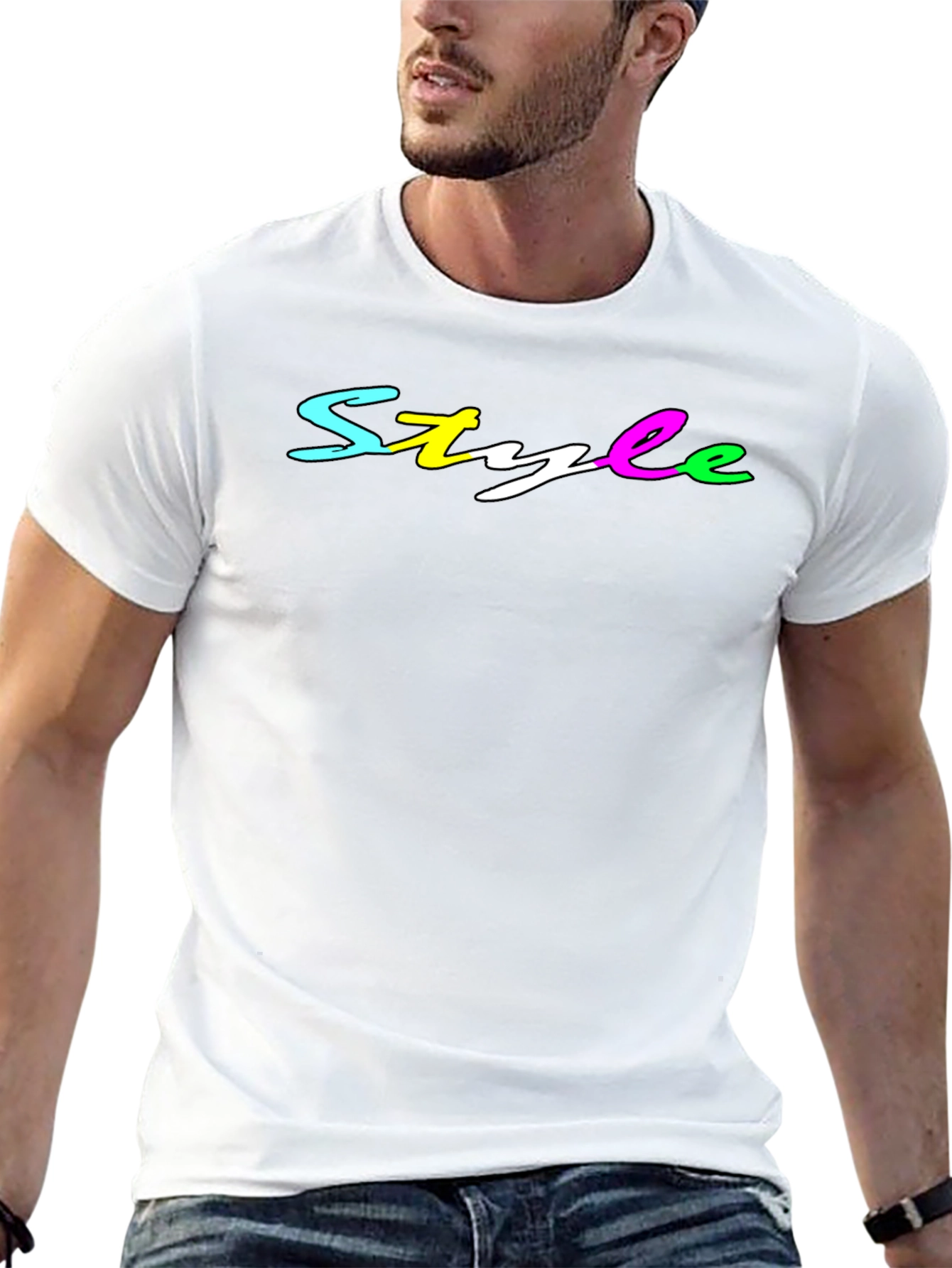 Stylish Mens Black T-Shirt - Style Graphic Tee