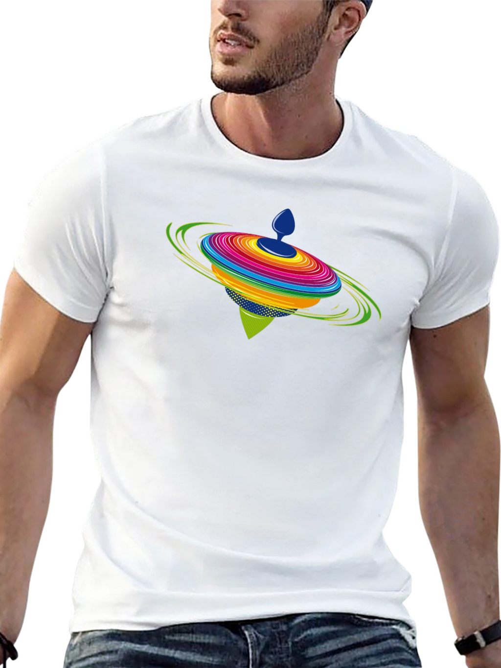 Spinning Top Graphic Black T-Shirt