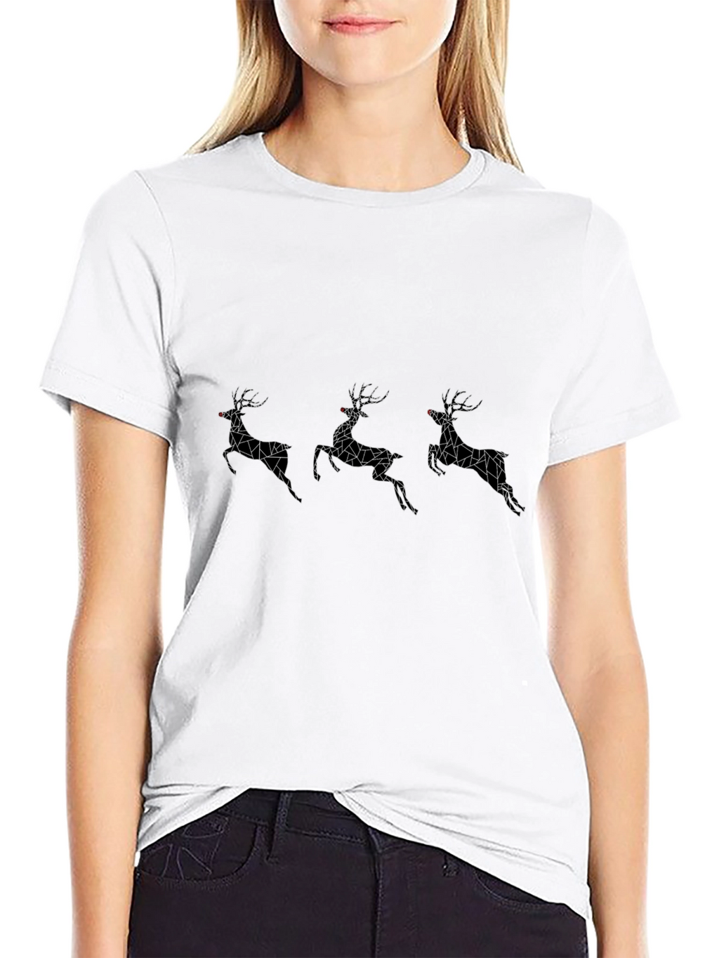 Geometric Reindeer Graphic Tee