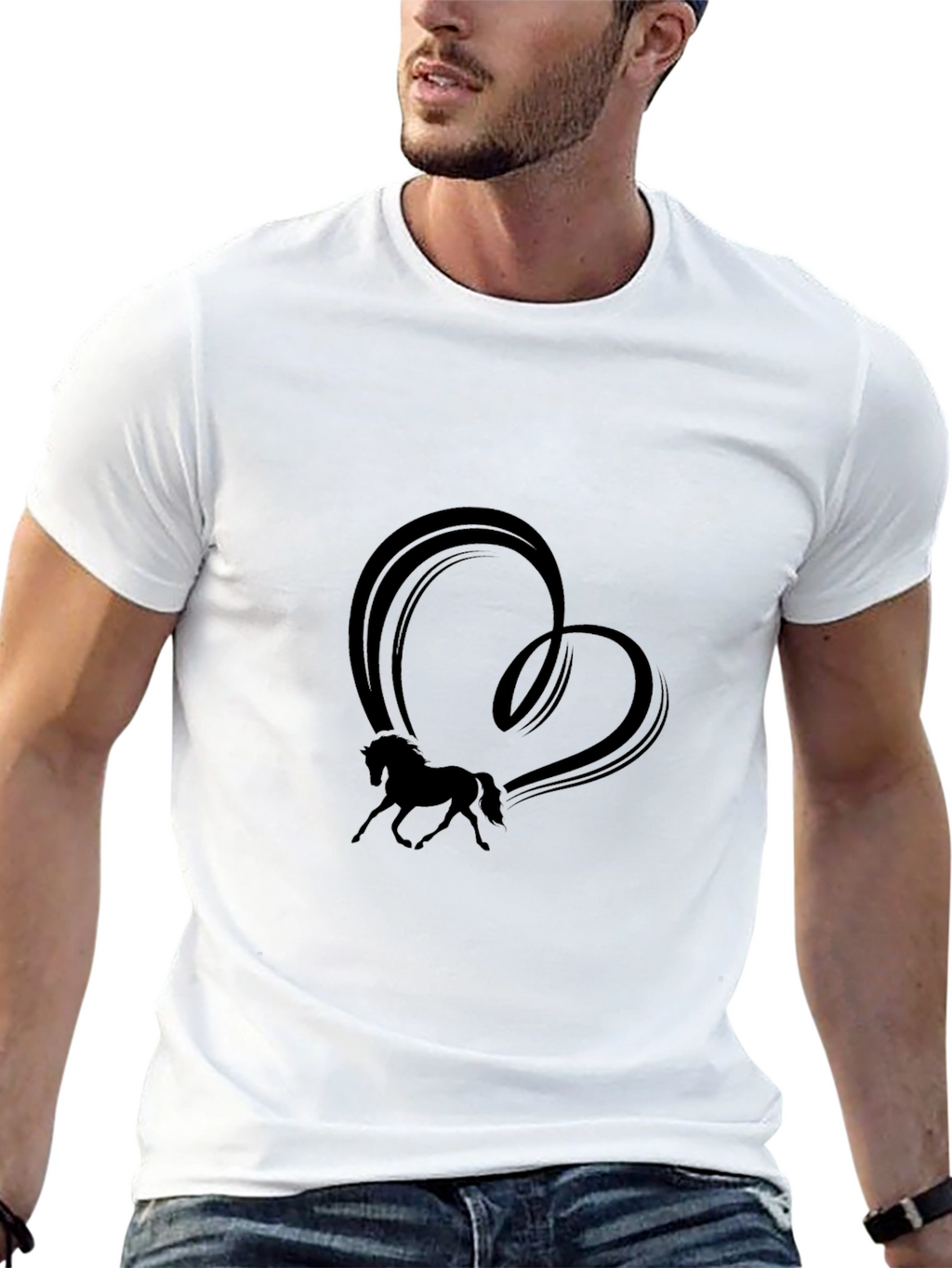 Horse Heart Graphic Tee - Black