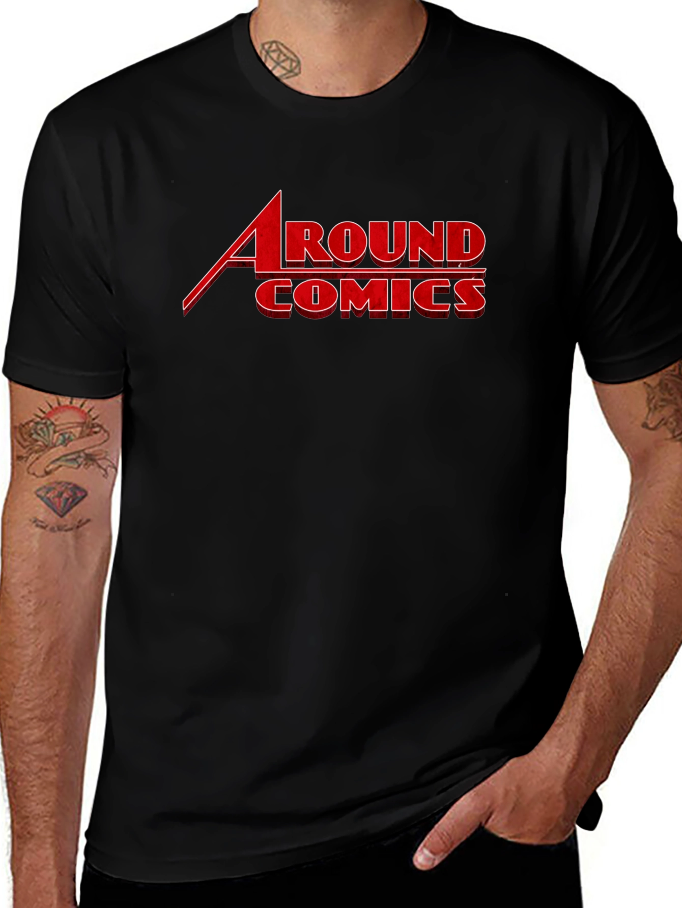 Around Comics Black Graphic T-Shirt