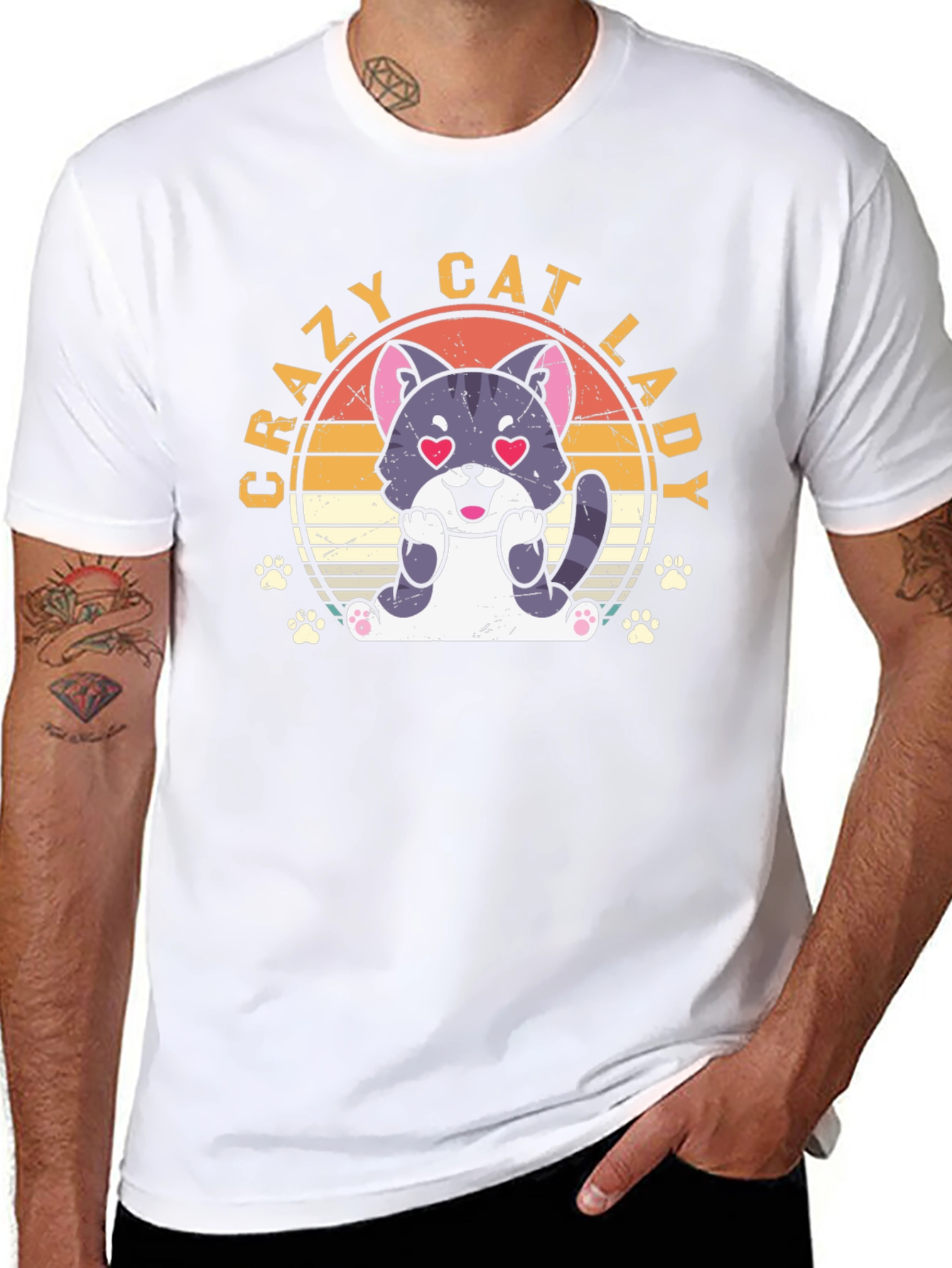 Crazy Cat Lady T-Shirt - Cute Cat Design