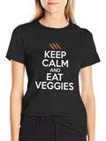 Keep Calm and Eat Veggies Graphic T-Shirt