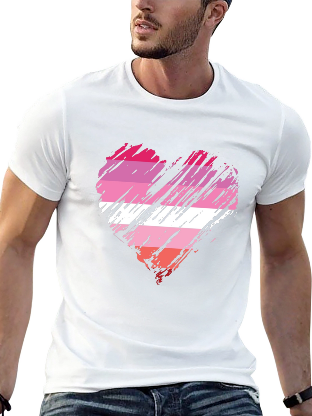 Lesbian Pride Flag Heart T-Shirt - Soft Cotton Blend