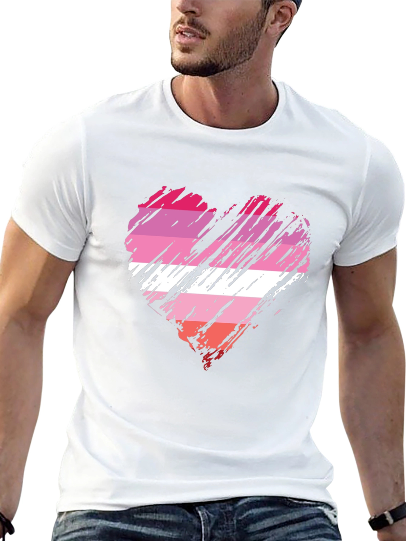 Lesbian Pride Flag Heart T-Shirt - Soft Cotton Blend