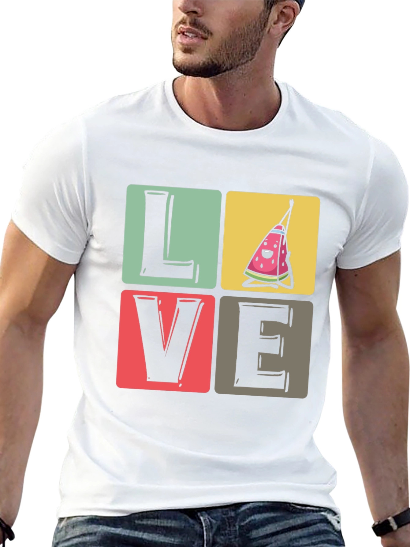 Love Watermelon T-Shirt - Black Cotton Tee