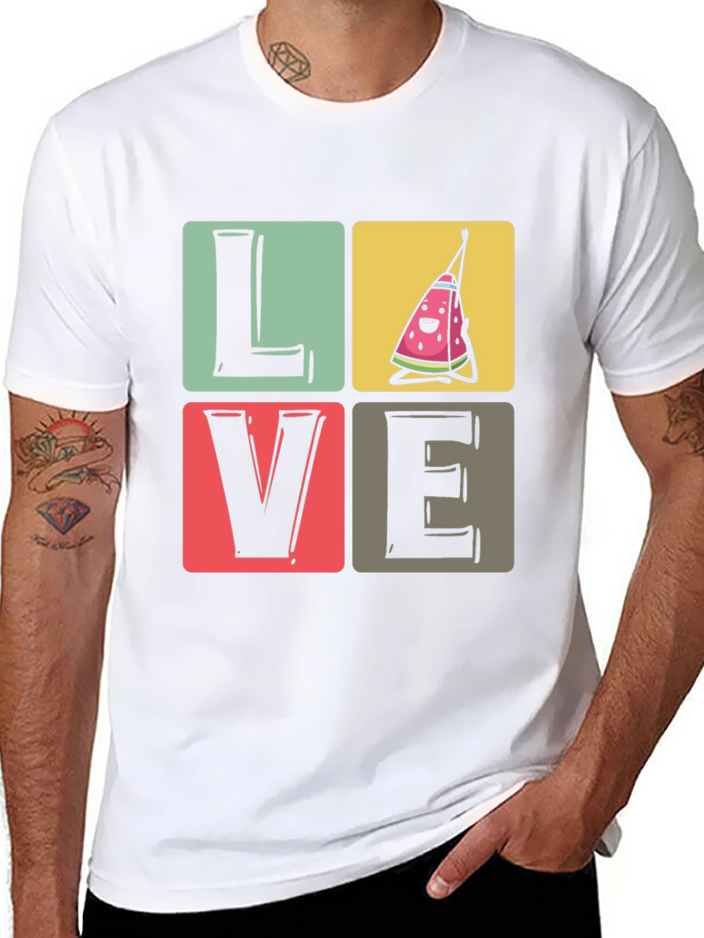 Love Watermelon T-Shirt - Black Cotton Tee