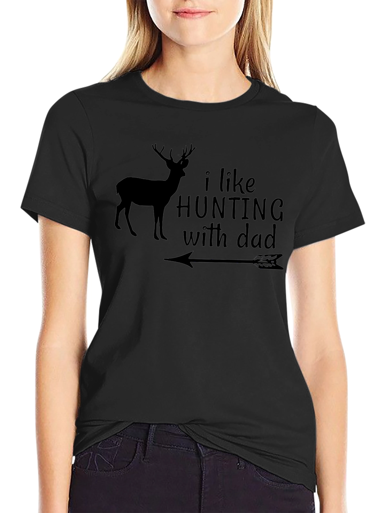 Hunting with Dad T-Shirt Deer Arrow Design