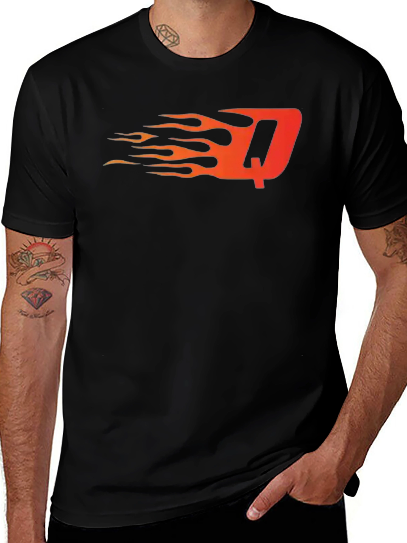 Fiery Initial T-Shirt - Bold & Unique Design