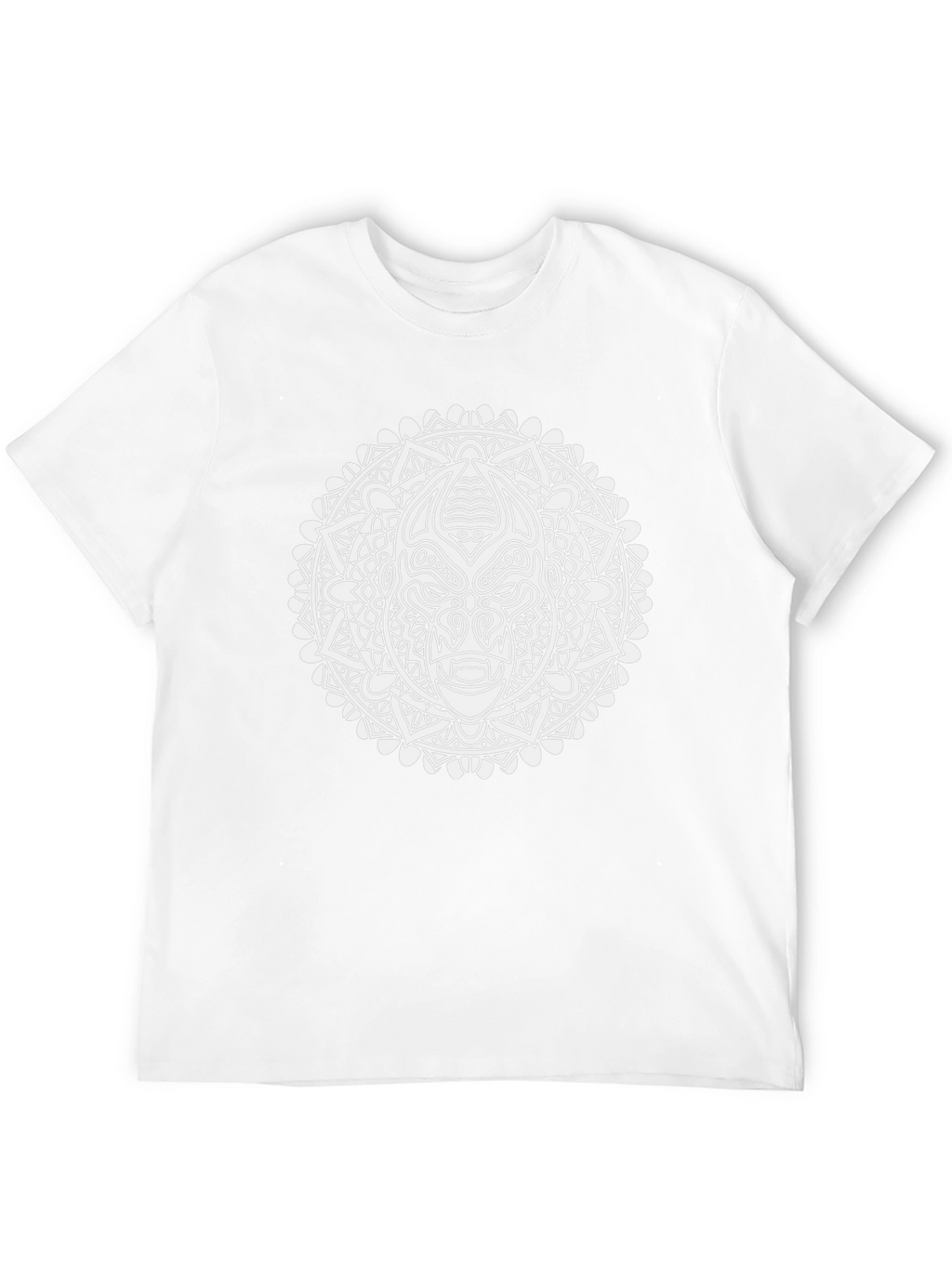 Graphic Print Black T-Shirt with Mandala Design