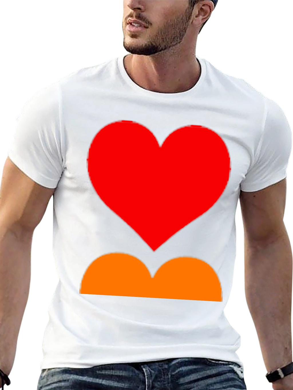 Heart and Curves Graphic Tee - Stylish Black Shirt
