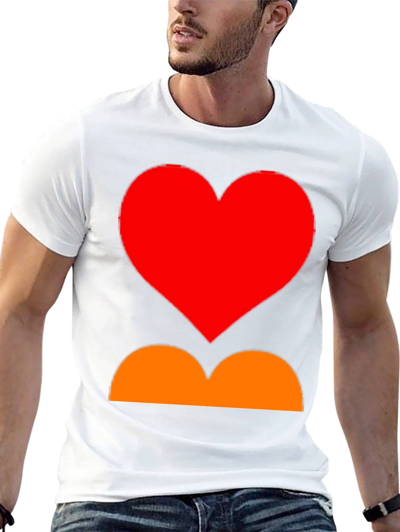Heart and Curves Graphic Tee - Stylish Black Shirt