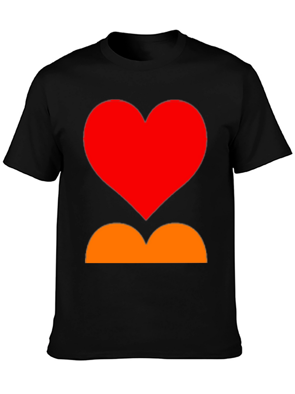 Heart and Curves Graphic Tee - Stylish Black Shirt
