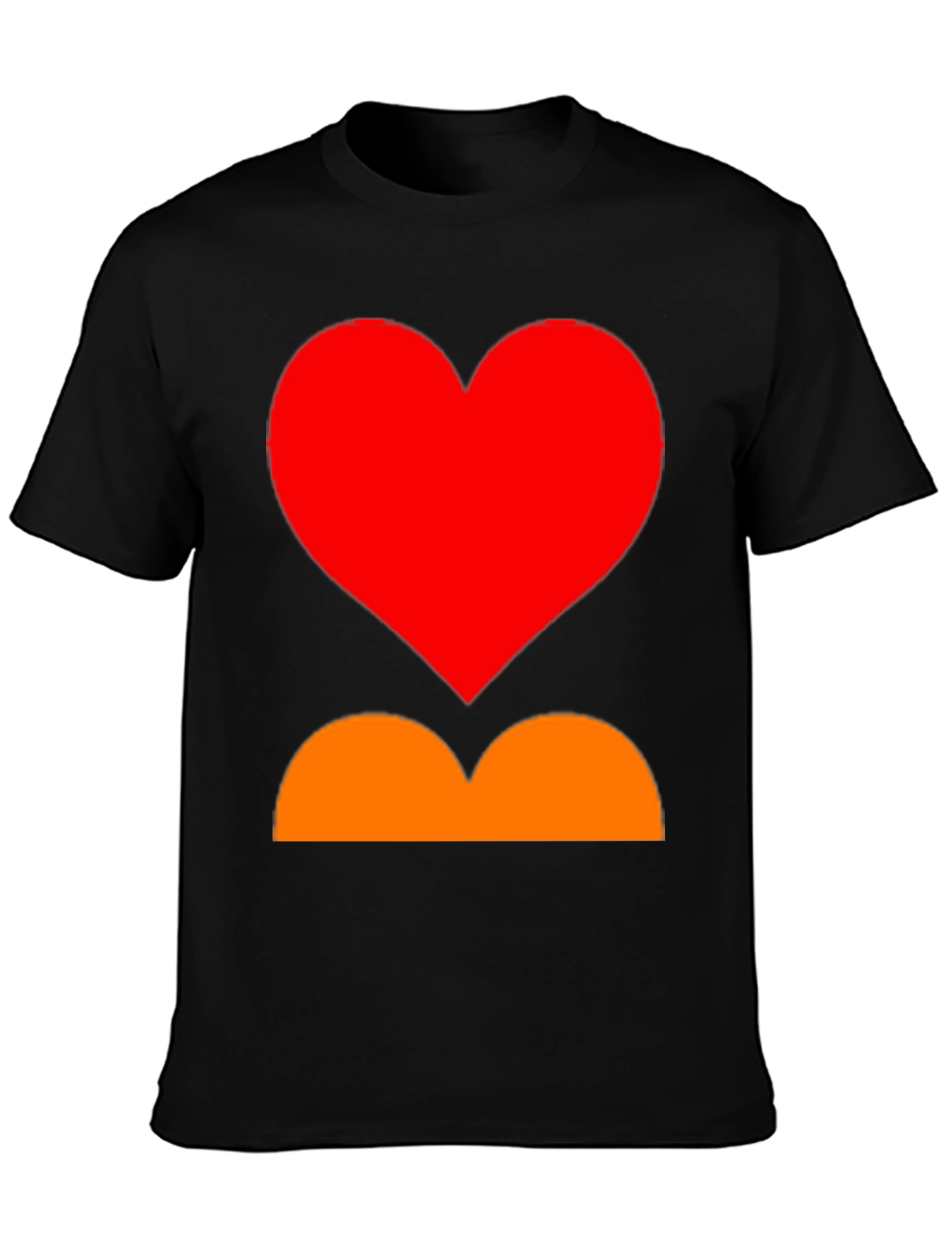 Heart and Curves Graphic Tee - Stylish Black Shirt